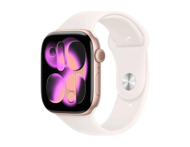 Смарт-часы Apple Watch Series 11 A3333,  46мм,  белый/розовое золото (2141205)