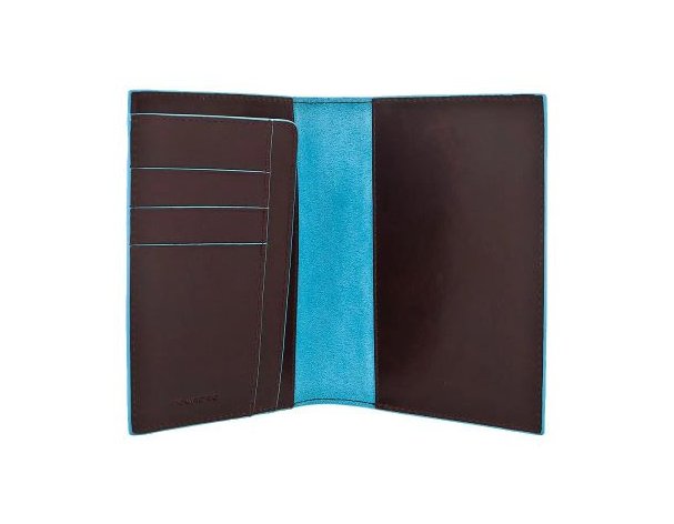 Обложка для паспорта Piquadro Blue Square, 14х10.5х1.2 см, натуральная кожа, коричневый (PP1660B2/MO)
