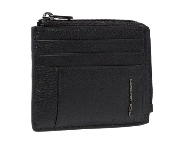 Case for credit card Piquadro Cronus, 11x1x8 cm, genuine leather, black (PP4822S134R/N)