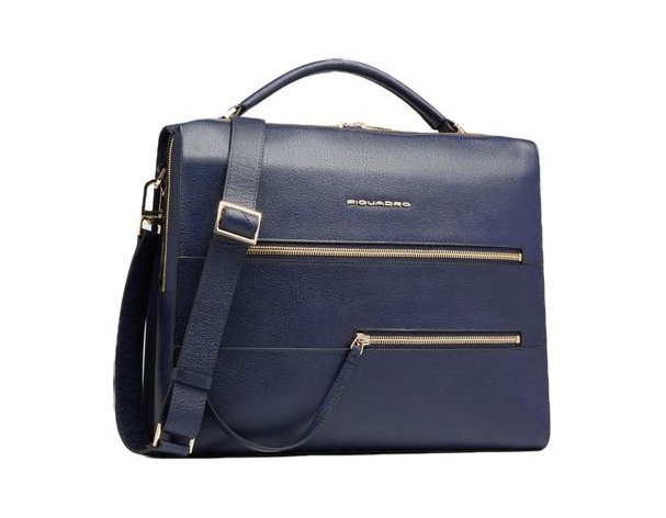 Women's business bag Piquadro Patricia, genuine leather, dark blue (2136308)