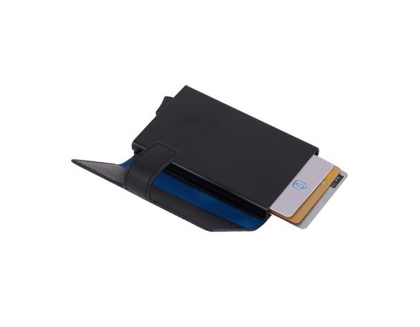 Case for credit card Piquadro Urban, 6.2x2x10 cm, genuine leather, black (PP5649UB00R/NGR)