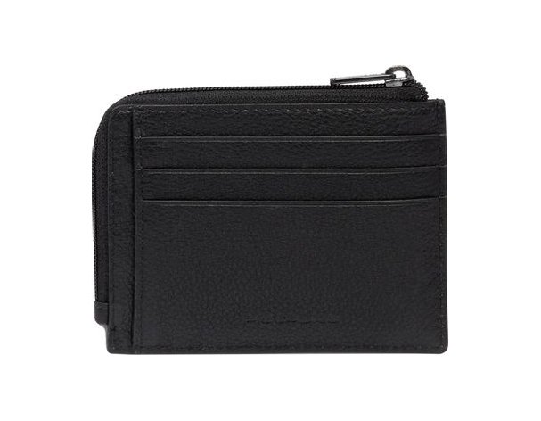 Case for credit card Piquadro Cronus, 11x1x8 cm, genuine leather, black (PP4822S134R/N)