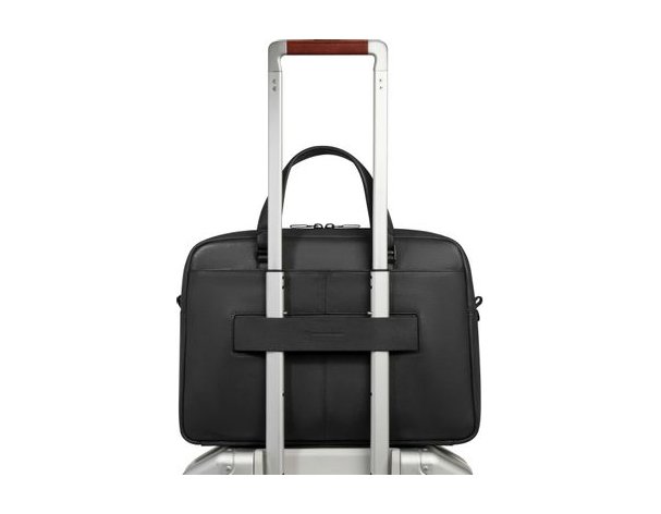 Men's business bag Piquadro Ael, genuine leather, black (2136424)
