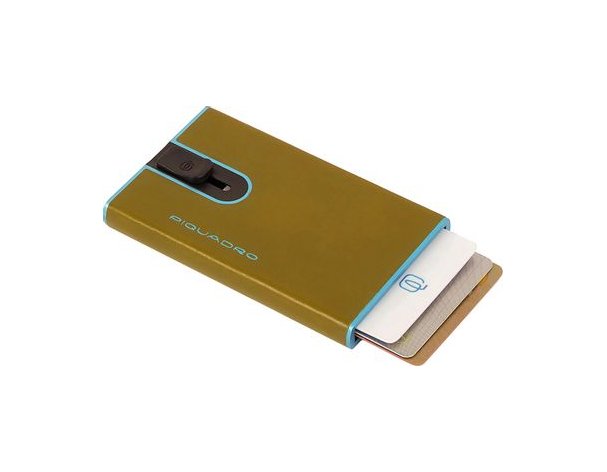 Чехол для кредитных карт Piquadro Blue Square PP4825B2BLR/G, натуральная кожа, желтый (2013901)
