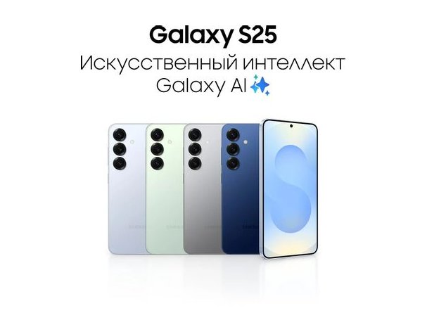 Смартфон Samsung Galaxy S25 12/128Gb, SM-S931B, NFC, AMOLED, 120Гц, 4000мAч, голубой