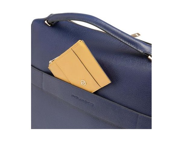 Women's business bag Piquadro Patricia, genuine leather, dark blue (2136308)