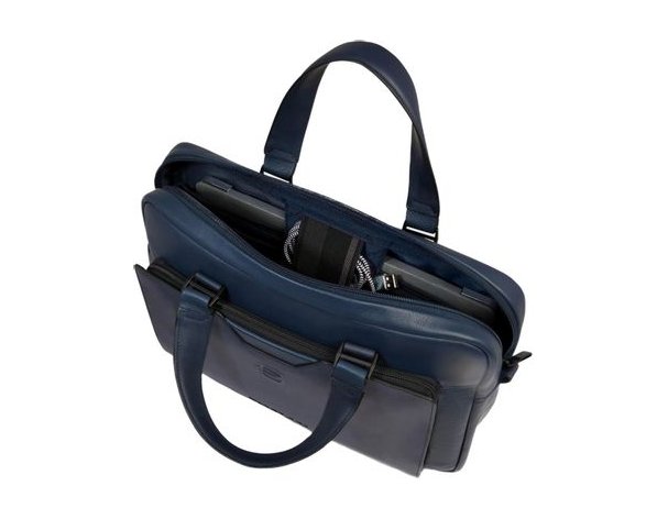 Men's business bag Piquadro Ael, genuine leather, blue (2136422)
