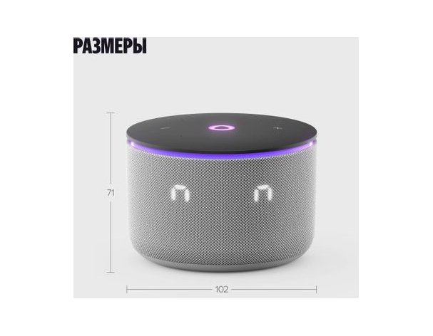 Колонка умная Яндекс Станция Мини 3 Про Zigbee, 18Вт, с Алисой на YaGPT, серый (2117509)