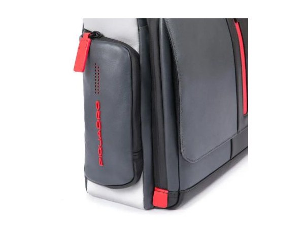 Men's bag Piquadro Urban, 43x13x30 cm, genuine leather, grey/black (1166953)