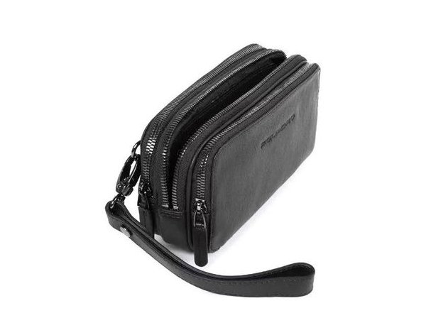 Клатч мужской Piquadro Black Square, натуральная кожа, черный