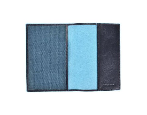 Passport cover Piquadro Blue Square, genuine leather, blue (1499838)