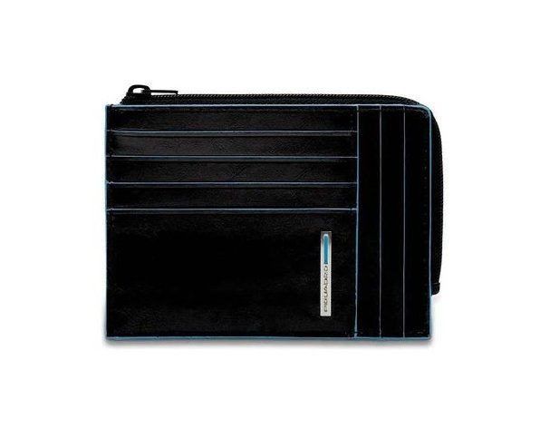 Credit card case Piquadro Blue Square, genuine leather, black (442728)