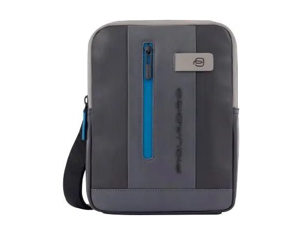 Bag men's Piquadro Urban, genuine leather, black /grey (1701197)
