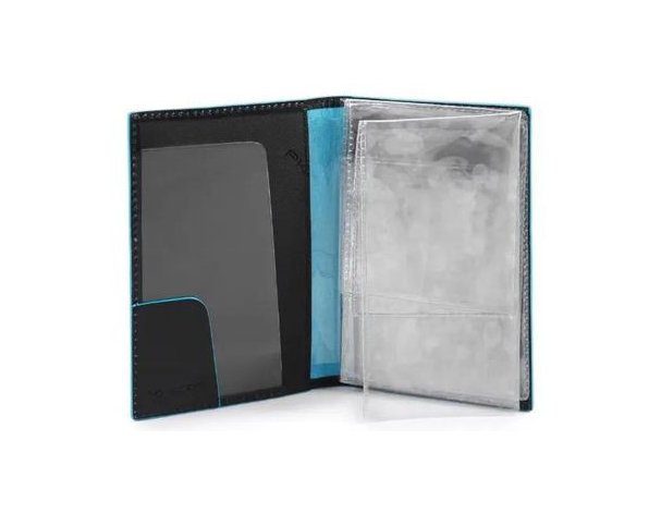 Обложка для документов Piquadro Blue Square, черный, натуральная кожа