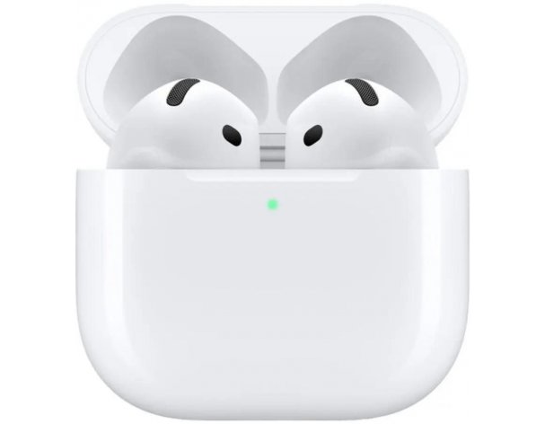 Наушники Apple AirPods 4 A3050,A3053,A3058, Bluetooth, вкладыши, белый [mxp63za/a]