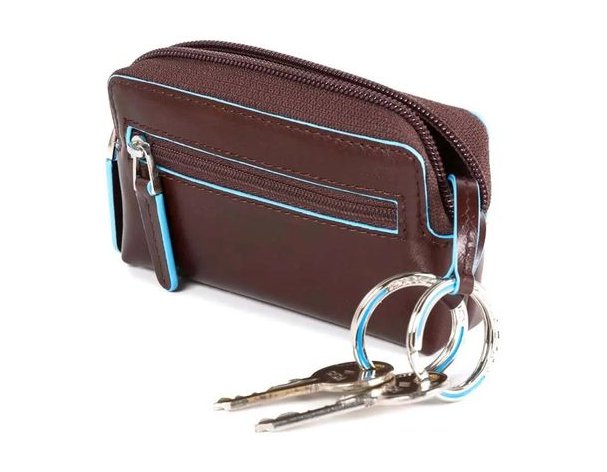 Key bag Piquadro Blue Square, brown, genuine leather
