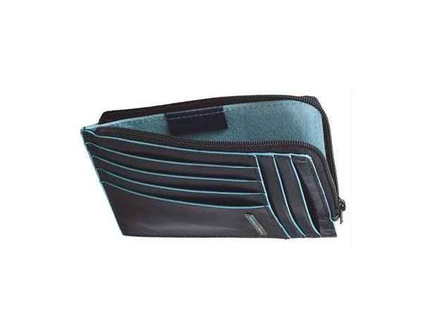 Credit card case Piquadro Blue Square, genuine leather, black (442728)