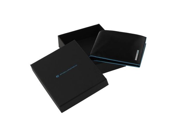 Men's wallet Piquadro Blue Square, genuine leather, black [pu257b2r/n]