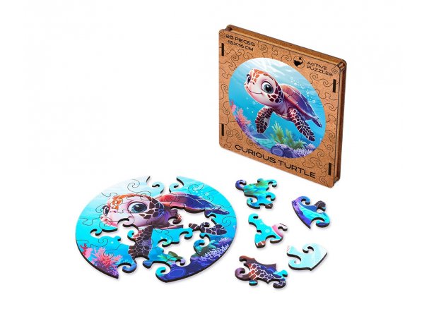 Пазл деревянный Active Puzzles Любопытная черепашка