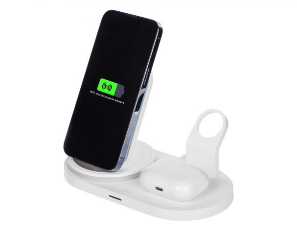 Станция зарядная складная с беспроводной зарядкой Evolt Flashport, 15 Вт, белый (591077)