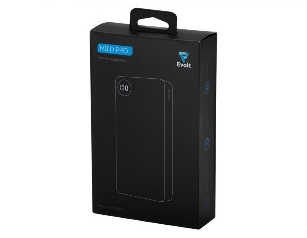 Аккумулятор внешний Evolt Mild Pro c быстрой зарядкой QC/PD, 20 000 mAh, белый (591246)