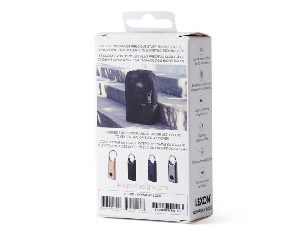 Замок с сенсором Lexon Noma Lock, 3,2x1,4x7,6 см, темно-синий (LL128DB)