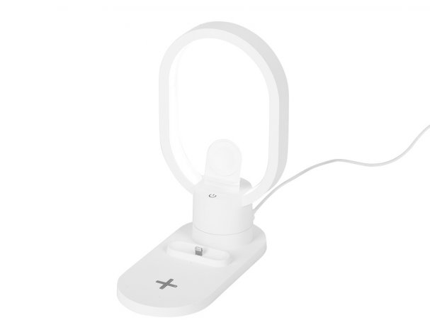 Charging station wireless 4-in-1 Evolt Portal with lamp, 15 W, white (592206)