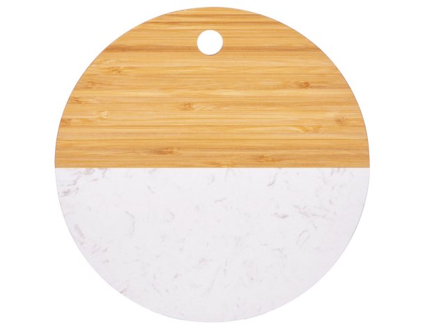 Cutting board of bamboo and marble Eat&Bite Julia, natural, white, marble (827318)