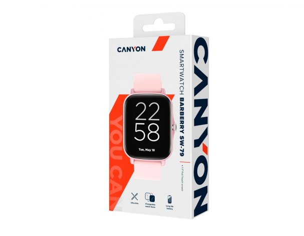 Smart watch Canyon Barberry SW-79 IP 67 BT 5.1 touch screen display 1.7 pink