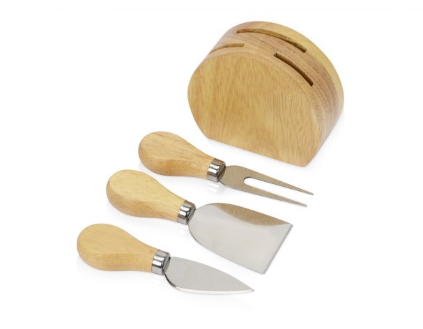 Set of cheese knives on a stand Eat&Bite Take it cheesy, beige (826308)