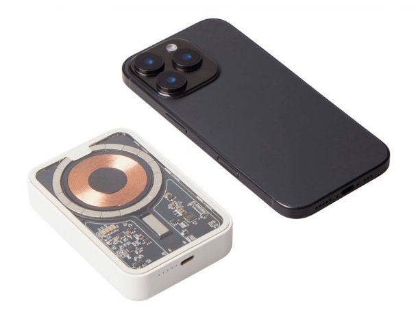 Аккумулятор внешний беспроводной магнитный Qjet MagnifIQ с QC\PD, 10000 мАч, 15 Вт, белый (597126)