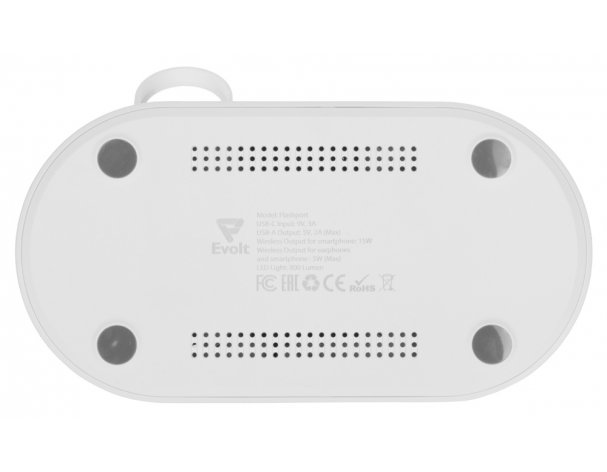 Станция зарядная складная с беспроводной зарядкой Evolt Flashport, 15 Вт, белый (591077)