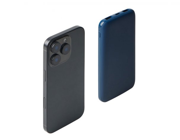 Набор из внешнего акуумулятора и универсального кабеля Evolt Reserve LED, 10000mAh, темно-синий