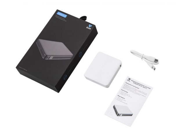 Battery external Evolt Brick 5 with fast charging PD, 5000 mAh, white (392306)