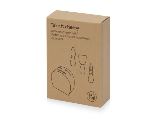 Set of cheese knives on a stand Eat&Bite Take it cheesy, beige (826308)