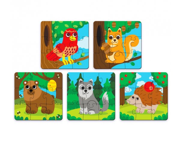 Пазл деревянный Active Puzzles Лесные животные