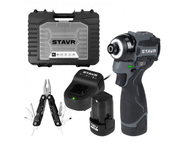 Impact screwdriver Stavr SID 16BL-160V-2K (2x2.0 Ah, battery, case)