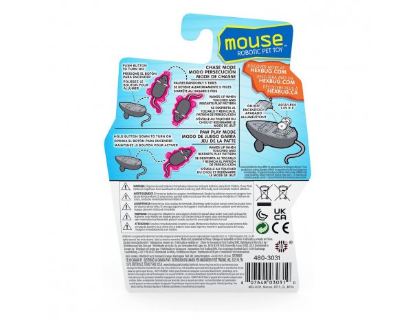 Interactive cat toy Hexbug Mouse White, 6.5x4x2.8 cm