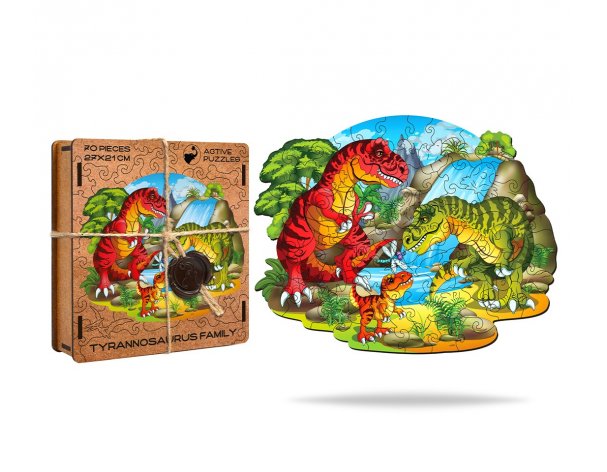 Пазл деревянный Active Puzzles Семья тираннозавров