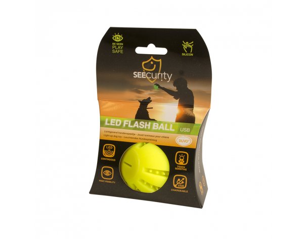 Interactive dog toy Duvo+ Glowing ball, yellow, 6.3 cm RA-325373