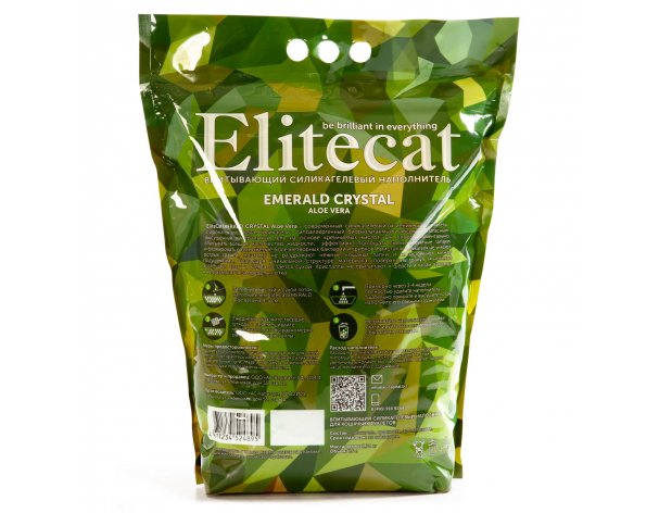 Наполнитель впитывающий силикагель EliteCat Emerald Aloe Vera 7.6 л