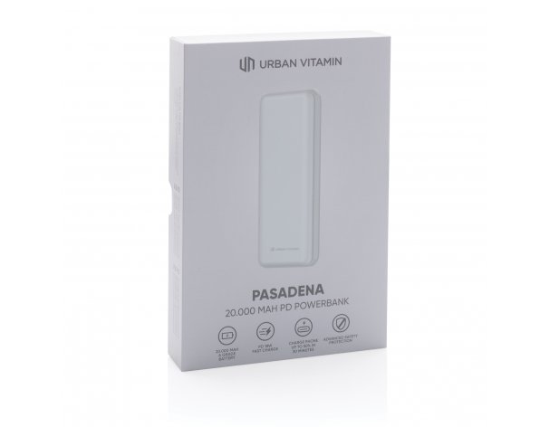 External battery Urban Vitamin Pasadena with fast charging PD, 18W, 20000mAh