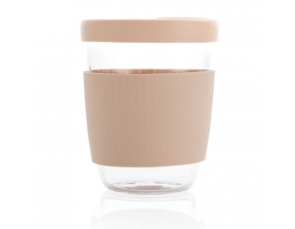 Glass borosilicate Ukiyo tumbler with silicone lid and holder (P432.709)