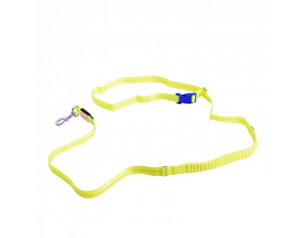 Dog leash with light and shock absorber Duvo+, 200cm/25mm, nylon, yellow