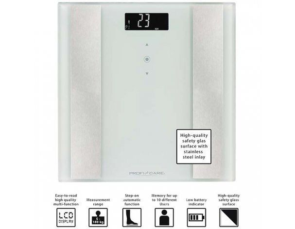 Весы напольные ProfiCare PC-PW 3007 FA 8 in 1 weiss