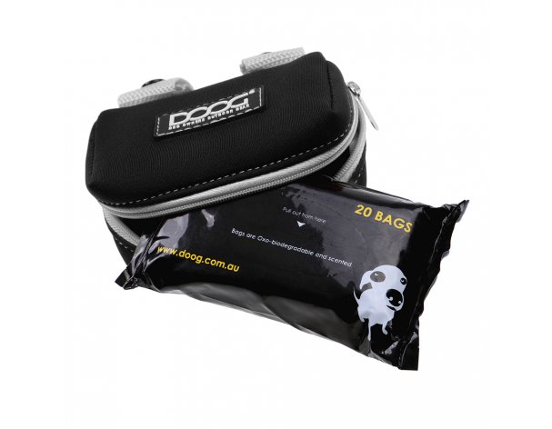 Neoprene leash bag Doog, black, 10x7x4 cm