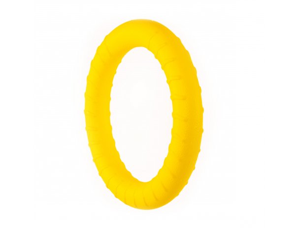 Rubber dog toy SkyRus Ring, yellow, 18x18x2.7cm (145105/yellow)