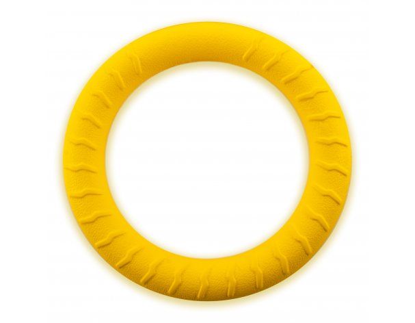 Rubber dog toy SkyRus Ring, yellow, 18x18x2.7cm (145105/yellow)