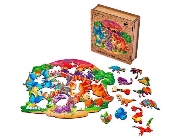 Пазл деревянный Active Puzzles Семья трицератопсов
