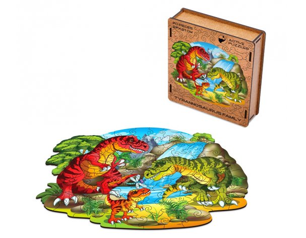 Пазл деревянный Active Puzzles Семья тираннозавров